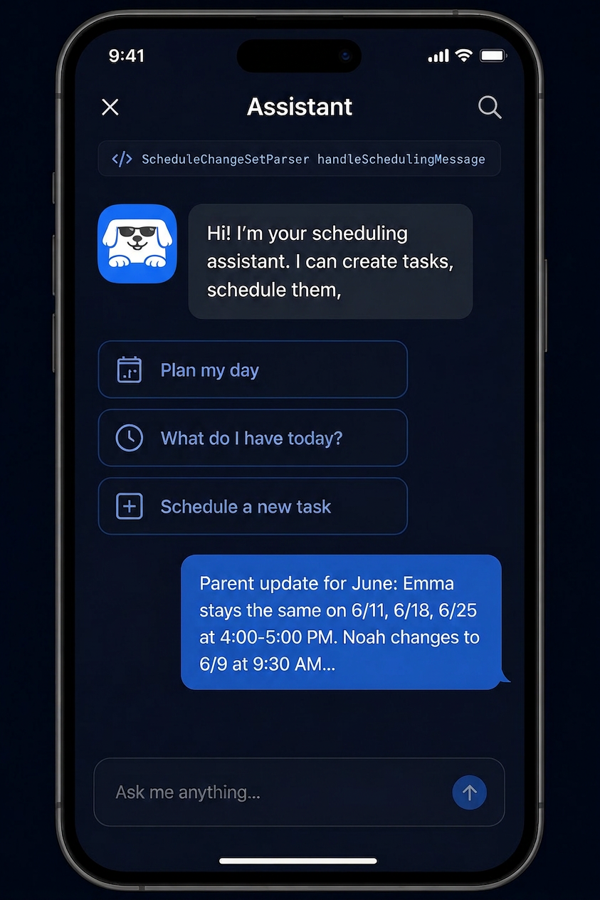 Ajiu interpreting a client scheduling message and preparing a reply draft.