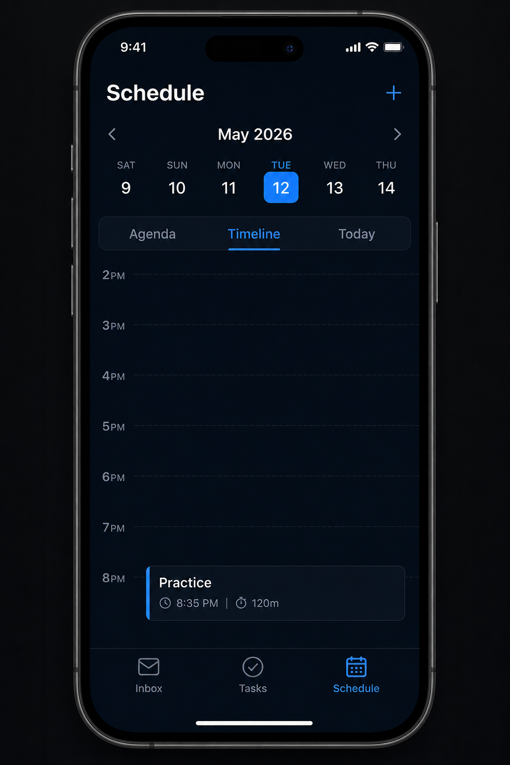Ajiu AI scheduling assistant showing a coach's session calendar with recurring lessons.